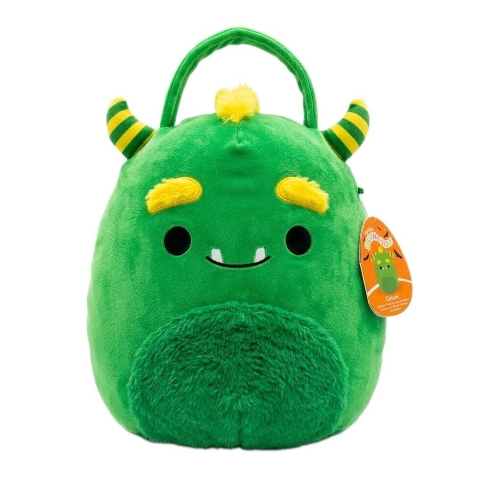 Squishmallow Callum Green Monster Large Halloween Treat Pail NWT